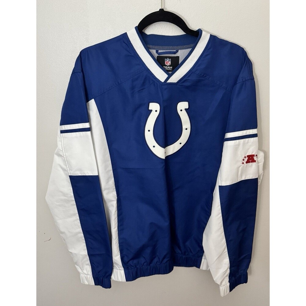 NWOT! NFL  Team Apparel Colts Pullover Windbreaker Warm-up Jacket sz Medium